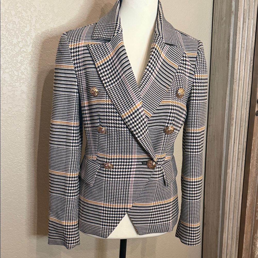 Plaid Double-Breasted Women's Blazer Boston Proper